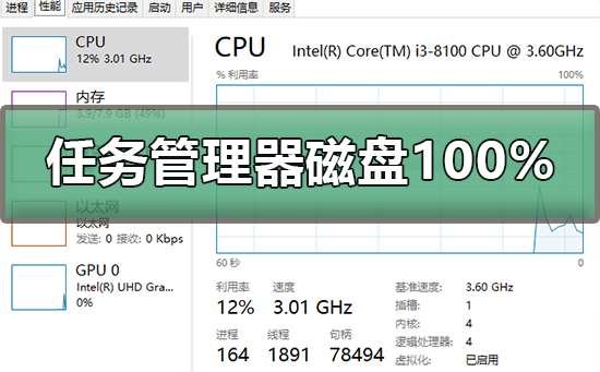 任务管理器磁盘100%是什么意思