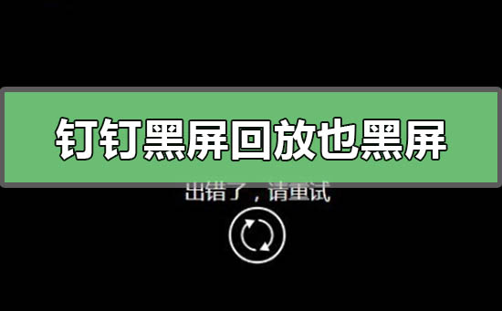 钉钉黑屏回放也是黑屏怎么回事