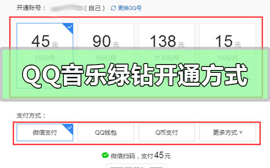 qq音乐绿钻开通方式